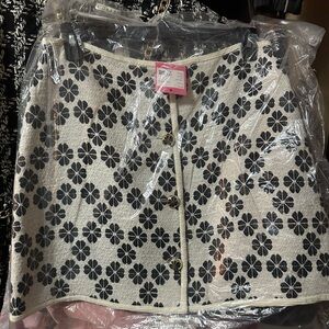 kate spade Black Floral A-Line Skirt on Cream